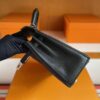 H Factory Bags Kelly Touch Togo & Lizard Leather CK89 Black Silver Hardware 25cm Full Handmade
