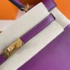 H Factory Bags Kelly Swift Leather Purple & Lemon Yellow Gold Hardware 25cm Full Handmade