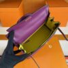 H Factory Bags Kelly Swift Leather Purple & Lemon Yellow Gold Hardware 25cm Full Handmade