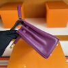 H Factory Bags Kelly Swift Leather Purple & Lemon Yellow Gold Hardware 25cm Full Handmade