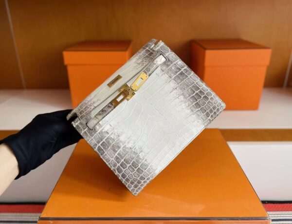 H Factory Bags Kelly Danse Matte Crocodile Himalaya Gold Hardware 22cm Full Handmade