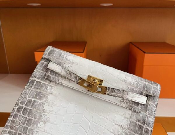 H Factory Bags Kelly Danse Matte Crocodile Himalaya Gold Hardware 22cm Full Handmade