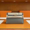 H Factory Bags Mini Kelly Pochette Swift Leather 8F Grey Gold Hardware 22cm Full Handmade