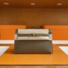 H Factory Bags Mini Kelly Pochette Swift Leather CK18 Etoupe Grey Gold Hardware 22cm Full Handmade