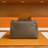 H Factory Bags Mini Kelly Pochette Swift Leather CK18 Etoupe Grey Gold Hardware 22cm Full Handmade
