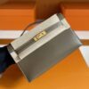H Factory Bags Mini Kelly Pochette Swift Leather CK18 Etoupe Grey Gold Hardware 22cm Full Handmade