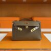 H Factory Bags Mini Kelly Pochette Swift Leather CK18 Etoupe Grey Gold Hardware 22cm Full Handmade