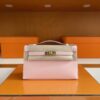 H Factory Bags Mini Kelly Pochette Swift Leather Cream Pink Gold Hardware 22cm Full Handmade
