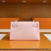 H Factory Bags Mini Kelly Pochette Swift Leather Cream Pink Gold Hardware 22cm Full Handmade