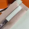 H Factory Bags Mini Kelly Pochette Swift Leather Light Green Silver Hardware 22cm Full Handmade