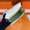 H Factory Bags Mini Kelly Pochette Swift Leather Light Green Silver Hardware 22cm Full Handmade