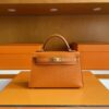 H Factory Bags Mini Kelly Epsom Leather Orange Gold Hardware 19cm Full Handmade