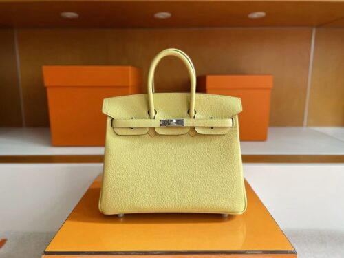 mmexport1755853321561-1024x768-1 H Factory Bags Birkin Togo Leather 1Z Yellow Silver Hardware 25cm Full Handmade