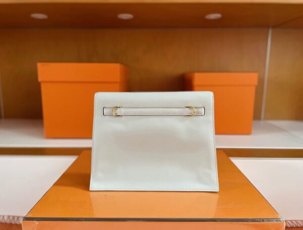 H Factory Bags Kelly Dance Swift Leather M4 Cream Grey Gold Hardware 22cm Full Handmade