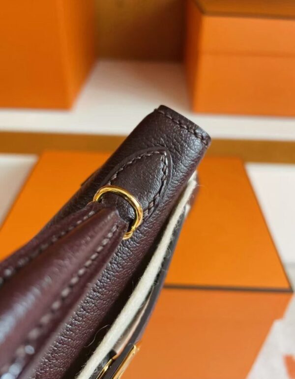 mmexport1755853683501-797x1024-1 H Factory Bags Mini Kelly Chever Leather Brownish Red Gold Hardware 19cm Full Handmade