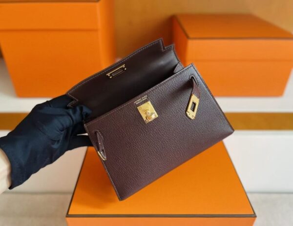 mmexport1755853686245-1024x791-1 H Factory Bags Mini Kelly Chever Leather Brownish Red Gold Hardware 19cm Full Handmade