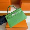H Factory Bags Mini Kelly Epsom Leather Fresh Green Silver Hardware 19cm Full Handmade