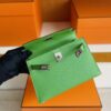 H Factory Bags Mini Kelly Epsom Leather Fresh Green Silver Hardware 19cm Full Handmade
