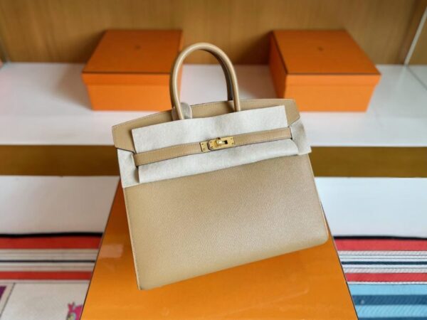 H Factory Bags Birkin Epsom Outer Seam Tea Khaki Gold Hardware 25cm Full Handmade