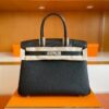 H Factory Bags Birkin Touch Togo & Matte Alligator Crocodile Black Silver Hardware 30cm Full Handmade