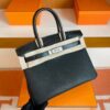 H Factory Bags Birkin Touch Togo & Matte Alligator Crocodile Black Silver Hardware 30cm Full Handmade