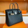 H Factory Bags Birkin Touch Togo & Matte Alligator Crocodile Black Silver Hardware 30cm Full Handmade
