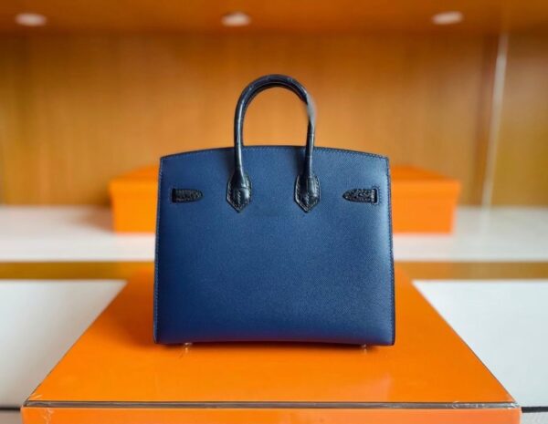 mmexport1755855076590-1024x794-1 H Factory Bags Birkin little house Togo & crocodile Deep Blue Silver Hardware 20cm Full Handmade