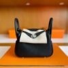 H Factory Bags Mini Lindy Togo Leather Black Silver Hardware 19cm Full Handmade