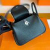 H Factory Bags Mini Lindy Togo Leather Black Silver Hardware 19cm Full Handmade
