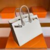H Factory Bags Birkin Epsom Outer Seam Cream White & M8 Grey Silver Hardware 25cm Full Handmade