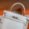 H Factory Bags Kelly Matte Crocodile Leather Himalaya Silver Hardware 25cm Full Handmade