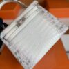 H Factory Bags Kelly Matte Crocodile Leather Himalaya Silver Hardware 25cm Full Handmade