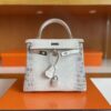 H Factory Bags Kelly Matte Crocodile Leather Himalaya Silver Hardware 25cm Full Handmade