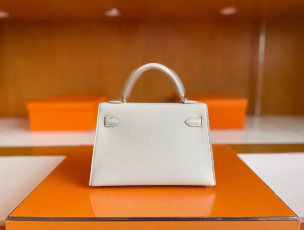mmexport1755855798994-1024x775-1 H Factory Bags Mini Kelly Chever Leather Mushroom White Silver Hardware 19cm Full Handmade