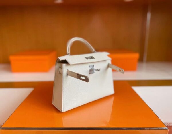 mmexport1755855806392-1024x797-1 H Factory Bags Mini Kelly Chever Leather Mushroom White Silver Hardware 19cm Full Handmade