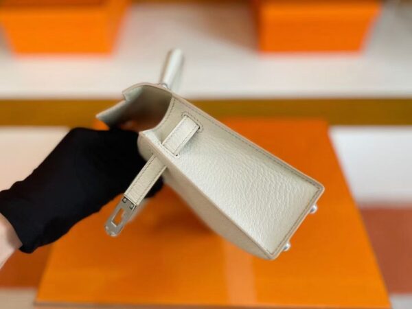 mmexport1755855809435-1024x768-1 H Factory Bags Mini Kelly Chever Leather Mushroom White Silver Hardware 19cm Full Handmade