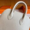 H Factory Bags Mini Bolide Chever Leather Cream White Silver Hardware 18cm Full Handmade