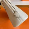 H Factory Bags Mini Bolide Chever Leather Cream White Silver Hardware 18cm Full Handmade