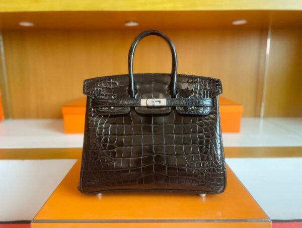 mmexport1757474545465-1024x774-1 H Factory Bags Birkin Matte Alligator Crocodile Black Silver Hardware 25cm Full Handmade Phw