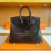 mmexport1757474547143-1024x782-1 H Factory Bags Birkin Matte Alligator Crocodile Black Silver Hardware 25cm Full Handmade Phw
