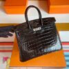 mmexport1757474548582-1024x785-1 H Factory Bags Birkin Matte Alligator Crocodile Black Silver Hardware 25cm Full Handmade Phw