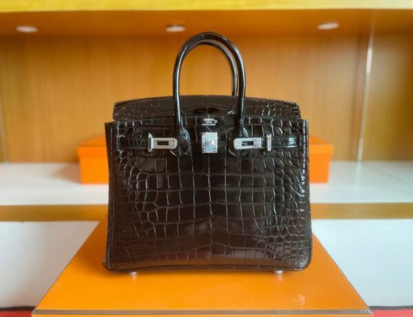 mmexport1757474553494-1024x785-1 H Factory Bags Birkin Matte Alligator Crocodile Black Silver Hardware 25cm Full Handmade Phw