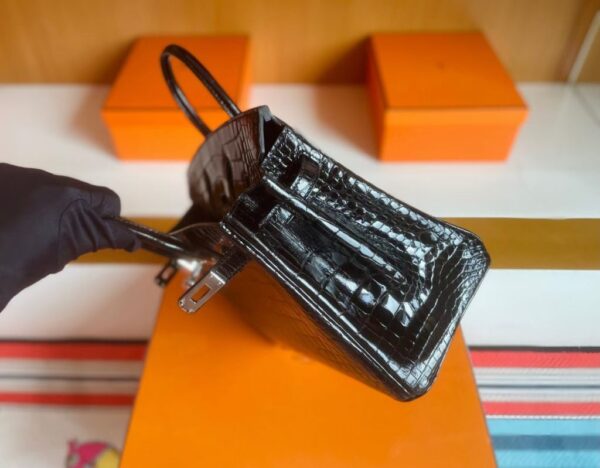 mmexport1757474555204-1024x799-1 H Factory Bags Birkin Matte Alligator Crocodile Black Silver Hardware 25cm Full Handmade Phw