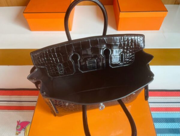 mmexport1757474557135-1024x777-1 H Factory Bags Birkin Matte Alligator Crocodile Black Silver Hardware 25cm Full Handmade Phw