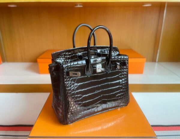 mmexport1757474558906-1024x794-1 H Factory Bags Birkin Matte Alligator Crocodile Black Silver Hardware 25cm Full Handmade Phw