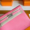 H Factory Bags Kelly Dance Evercolor Leather Candy Pink Silver Hardware 22cm Full Handmade Phw