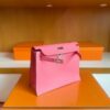 H Factory Bags Kelly Dance Evercolor Leather Candy Pink Silver Hardware 22cm Full Handmade Phw