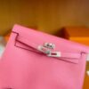 H Factory Bags Kelly Dance Evercolor Leather Candy Pink Silver Hardware 22cm Full Handmade Phw