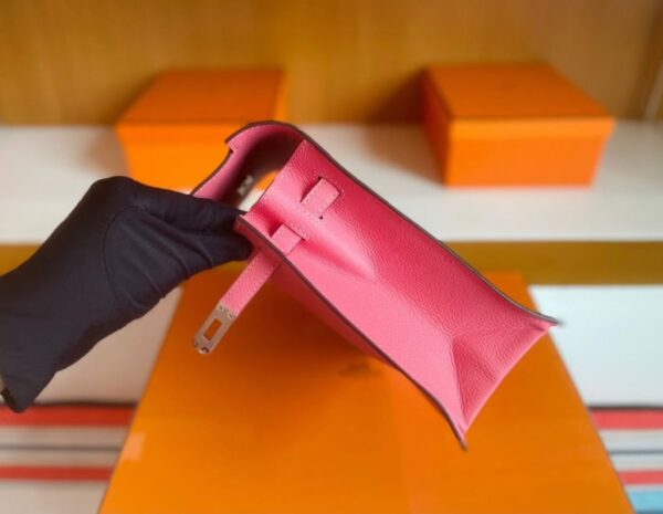 H Factory Bags Kelly Dance Evercolor Leather Candy Pink Silver Hardware 22cm Full Handmade Phw