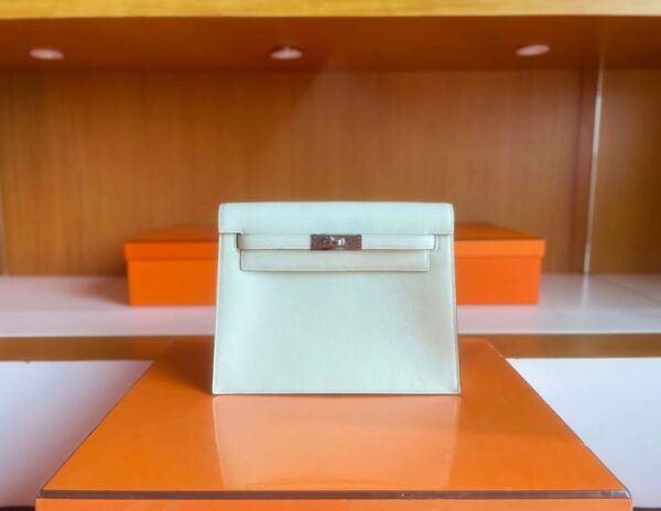 H Factory Bags Kelly Dance Evercolor Leather Light Green Silver Hardware 22cm Full Handmade Phw